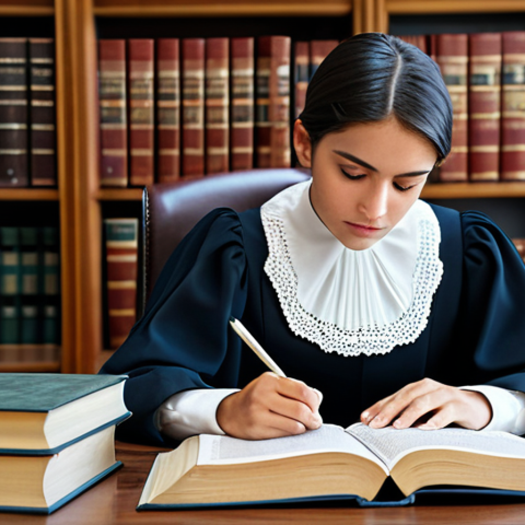 변호사 자격 취득을 위한 장학금 정보 - Focused Law Student**

A diligent law student, fully clothed in modest attire suitable for study, co...