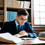 Home 15 변호사 시험 공부 시 필수 체크리스트 - **
"A law student diligently studying legal concepts, surrounded by textbooks and notes, in a well-...