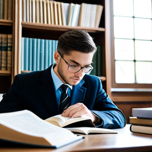 Home 27 변호사 시험 공부 시 필수 체크리스트 - **
"A law student diligently studying legal concepts, surrounded by textbooks and notes, in a well-...