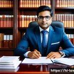 Home 16 법률 변호사로서 자격증 갱신 방법 - A professional Indian lawyer sitting at a modern desk in a well-lit office, meticulously organizing ...