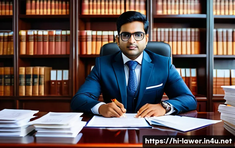 법률 변호사로서 자격증 갱신 방법 - A professional Indian lawyer sitting at a modern desk in a well-lit office, meticulously organizing ...