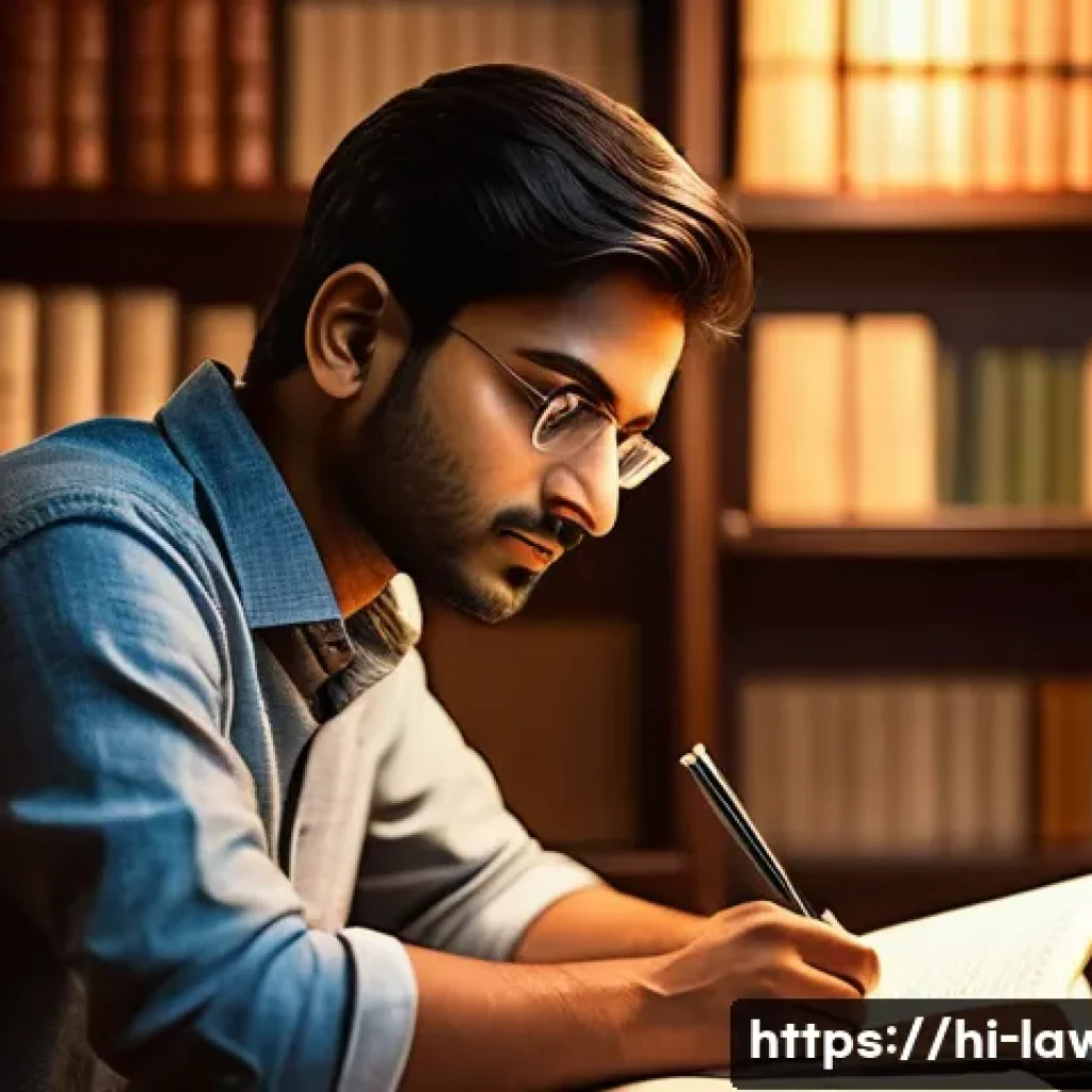 변호사 시험 준비를 위한 명언 모음 - A determined young Indian law student studying late at night in a cozy, traditional room with warm l...