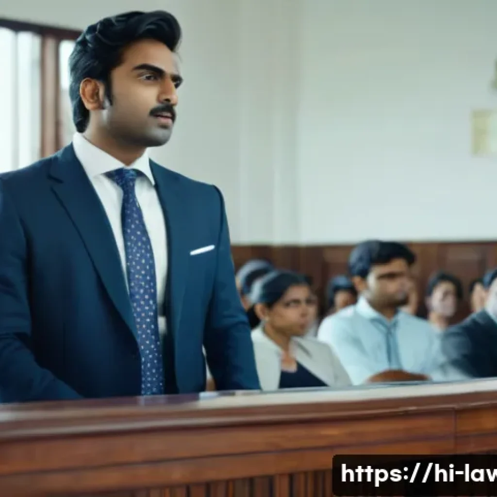 변호사 업무의 장단점 - A professional Indian lawyer in a modern courtroom setting, wearing formal business attire including...